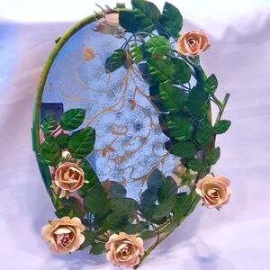 💲SALE💲 Oval Decorative Accent Mirror w/Roses and Vines